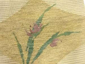 アンティーク　絽綴れ草花模様織出し名古屋帯